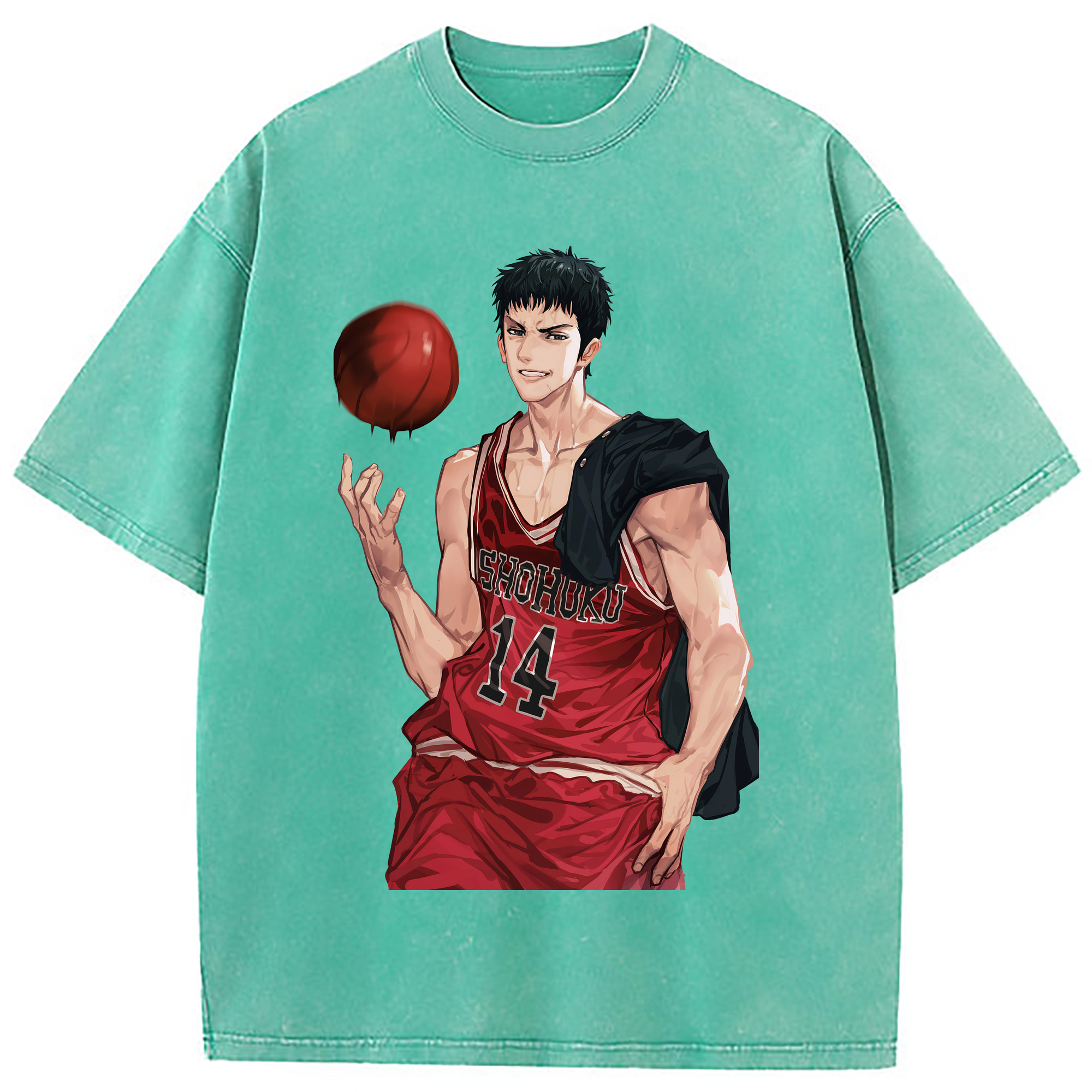 （画像用） SLAM DUNK／スラムダンク 綿100% ヴィンテージ風 半袖Tシャツ（フロントプリント）